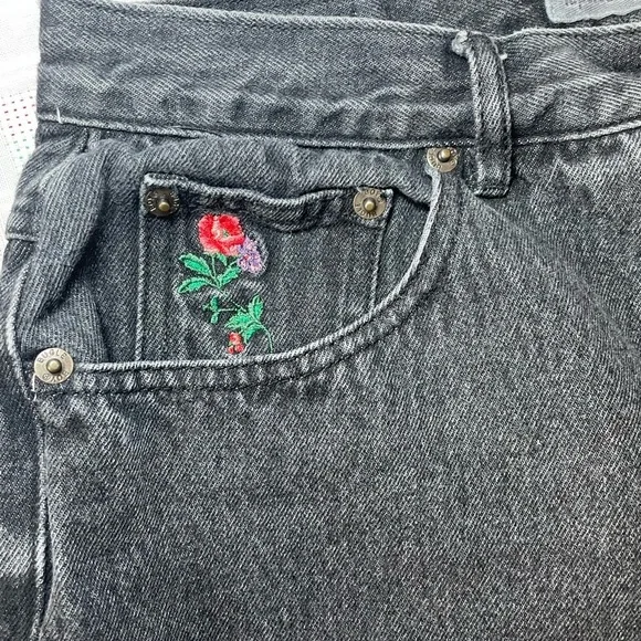 Bugle Boy Vintage Black Rose Embroidered Jeans | Size 16 - Picture 6 of 15